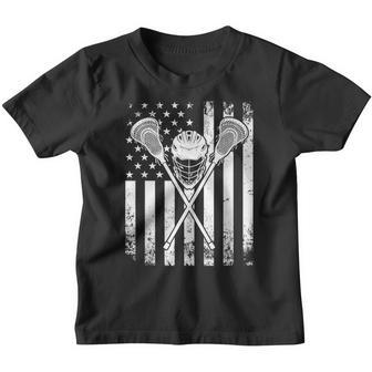 Lacrosse American Flag Cross Lacrosse Sticks Men Woman Kids Youth T-shirt - Thegiftio UK