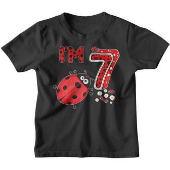 Ladybug 7 Year Old 7Th Birthday Girl Family Ladybug Youth T-shirt - Thegiftio UK