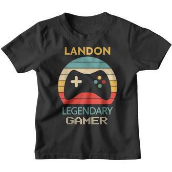 Landon Name Gift - Personalized Legendary Gamer Youth T-shirt - Thegiftio UK