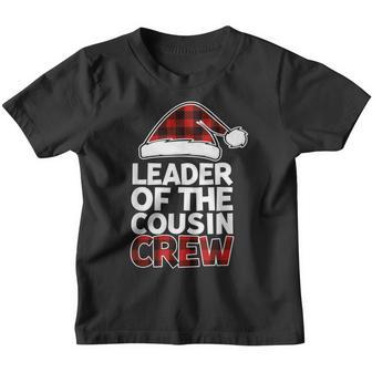 Leader Of The Cousin Crew Christmas Buffalo Red Plaid Xmas Youth T-shirt - Thegiftio UK