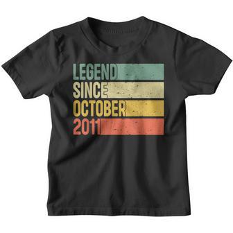 Legend Since October 2011 11Th Birthday Gifts 11 Years Old Youth T-shirt - Thegiftio UK