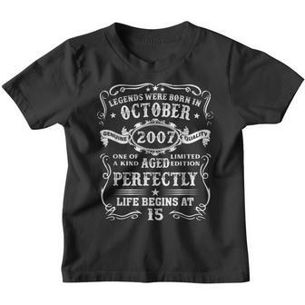 Legends Were Born In October 2007 15 Years Old Gifts Boy Men Youth T-shirt - Thegiftio UK