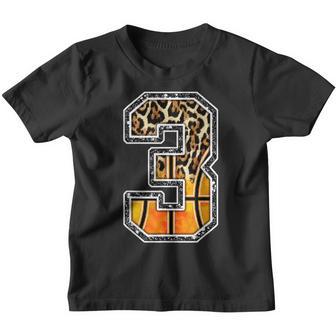 Leopard 3Rd Birthday Sport 3 Years Old Basketball 3 Boys Youth T-shirt - Thegiftio UK