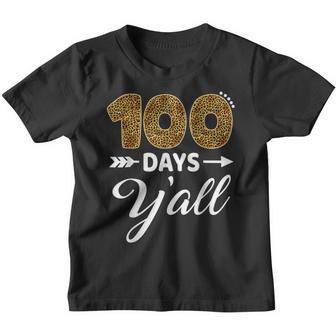 Leopard Print 100 Days Yall 100Th Day Of School Youth T-shirt - Thegiftio UK