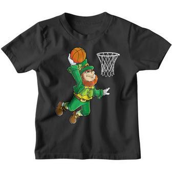 Leprechaun Basketball Dunk St Patricks Day Boys Men Sports V2 Youth T-shirt - Thegiftio UK
