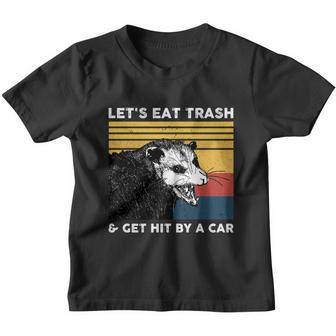 Lets Eat Trash And Get Hit By A Car Opossum Vintage Cute Gift Youth T-shirt - Monsterry DE