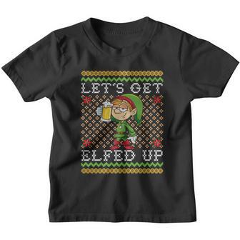 Lets Get Elfed Up Funny Ing Drunk Elf Ugly Christmas Gift Youth T-shirt - Monsterry UK