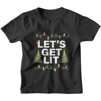 Lets Get Lit Funny Christmas Drinking Gift Youth T-shirt - Monsterry AU