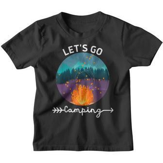 Lets Go Camping Bonfire Summer Friends & Family Youth T-shirt - Thegiftio UK