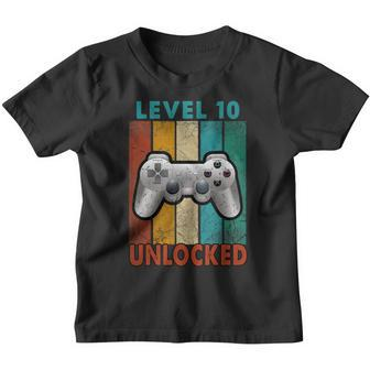 Level 10 Birthday Boy 10 Year Old Video Games Gaming Gift V3 Youth T-shirt - Seseable