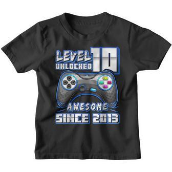 Level 10 Unlocked Awesome 2013 Video Game 10Th Birthday Boy V2 Youth T-shirt - Thegiftio UK
