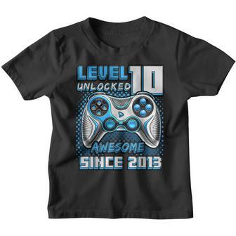 Level 10 Unlocked Awesome 2013 Video Game 10Th Birthday Boy V3 Youth T-shirt - Thegiftio UK