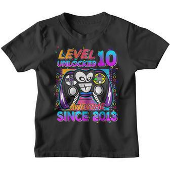 Level 10 Unlocked Awesome 2013 Video Game 10Th Birthday Boy Youth T-shirt - Thegiftio UK