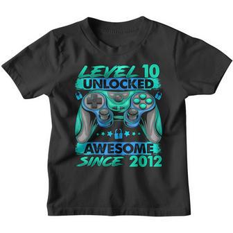 Level 10 Unlocked Awesome Since 2012 10Th Birthday Gaming V10 Youth T-shirt - Thegiftio UK