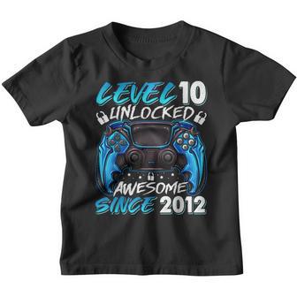Level 10 Unlocked Awesome Since 2012 10Th Birthday Gifts Youth T-shirt - Thegiftio UK