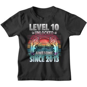 Level 10 Unlocked Awesome Since 2013 10 Year Gamer Birthday Youth T-shirt - Thegiftio UK