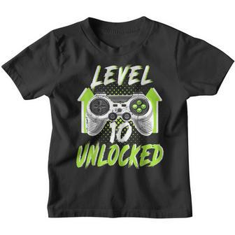 Level 10 Unlocked Birthday Boy 10 Year Old Video Game Gaming Youth T-shirt - Seseable