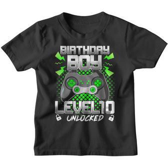 Level 10 Unlocked Gamer 10Th Birthday Gift Video Game Lovers Youth T-shirt - Thegiftio UK