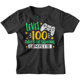 Level 100 Days Of School Complete Gamer Video Games Youth T-shirt - Thegiftio UK
