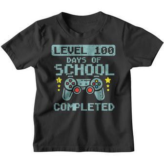 Level 100 Days Of School Completed Gamer 100Th Day Game Gift Youth T-shirt - Thegiftio UK