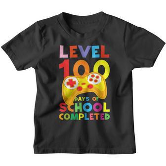 Level 100 Days Of School Unlocked Game Gamer Youth T-shirt - Thegiftio UK