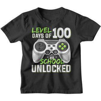 Level 100 Days Of School Unlocked Gamer Video Games Boys V11 Youth T-shirt - Seseable