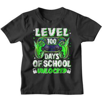 Level 100 Days Of School Unlocked Gamer Video Games Boys V16 Youth T-shirt - Seseable