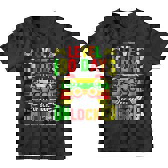 Level 100 Days Of School Unlocked Gamer Video Games Men Kid Youth T-shirt | Seseable UK