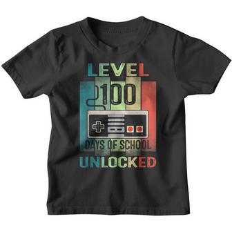 Level 100 Days Of School Unlocked Gaming Video Gamer Boys Youth T-shirt - Thegiftio UK