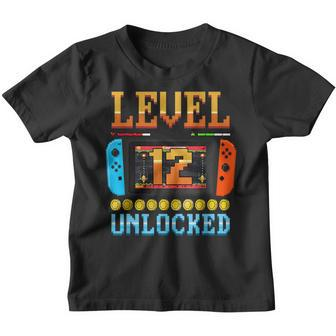 Level 12 Unlocked 12Th Birthday Video Game 12 Year Old Youth T-shirt - Seseable