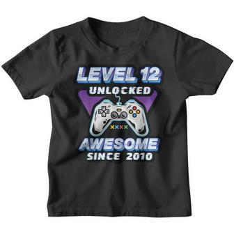Level 12 Unlocked Awesome 2010 Video Games 12Th Birthday Boy Youth T-shirt - Thegiftio UK