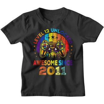 Level 12 Unlocked Awesome 2011 Video Game 12Th Birthday Gift Youth T-shirt - Thegiftio UK