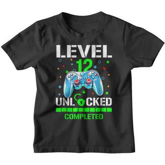 Level 12 Unlocked Completed Video Gamer 12Th Birthday Youth T-shirt - Thegiftio UK