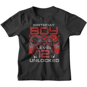 Level 12 Unlocked Video Game 12Th Birthday Gamer Gift Boys Youth T-shirt - Seseable