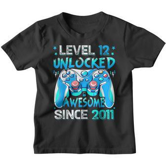 Level 12 Unlocked Video Gamer 12 Year Old 12Th Birthday Boy Youth T-shirt - Seseable