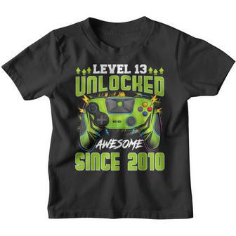 Level 13 Unlocked Awesome 2010 Video Game 13Th Birthday Gift Youth T-shirt - Thegiftio UK