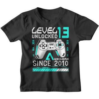 Level 13 Unlocked Awesome Since 2010 13 Year Gamer Birthday Youth T-shirt - Thegiftio UK