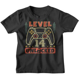 Level 14 Unlocked 14Th Birthday Video Game 14 Year Old Youth T-shirt - Seseable
