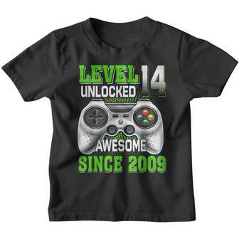 Level 14 Unlocked Awesome Since 2009 14Th Birthday Gaming V8 Youth T-shirt - Thegiftio UK