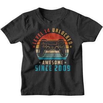 Level 14 Unlocked Awesome Since 2009 14Th Birthday Gaming V9 Youth T-shirt - Thegiftio UK