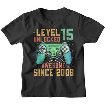 Level 15 Unlocked 15Th Birthday 15 Year Old Boy Gifts Gamer Youth T-shirt - Thegiftio UK