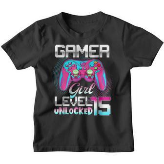 Level 15 Unlocked Awesome Since 2008 15Th Birthday Girl Youth T-shirt - Thegiftio UK