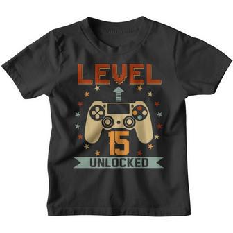 Level 15 Unlocked Funny Video Gamer 15Th Birthday Gift Youth T-shirt - Thegiftio UK
