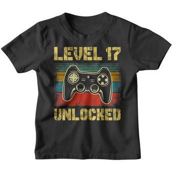 Level 17 Unlocked Vintage Video Game 17Th Birthday Girl Boy Youth T-shirt - Thegiftio UK