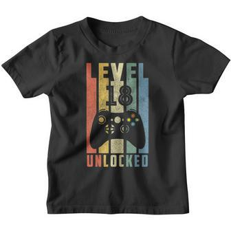 Level 18 Unlocked Tshirt 18Th Video Gamer Birthday Boy Gifts V3 Youth T-shirt | Mazezy