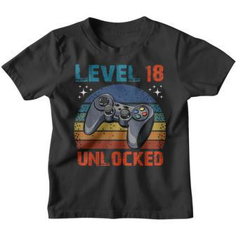 Level 18 Unlocked Video Gamer 18Th Birthday Gifts Youth T-shirt - Seseable