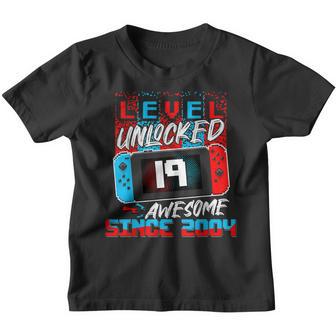 Level 19 Unlocked Awesome 2004 Video Game 19Th Birthday Boys Youth T-shirt - Thegiftio UK