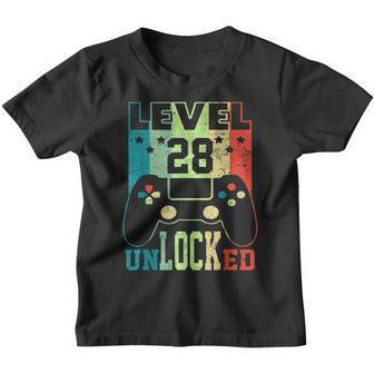 Level 28 Unlocked Video Gamer 28 Year Old Birthday Youth T-shirt - Thegiftio UK