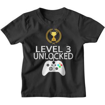 Level 3 Birthday Boy 3 Year Old Video Games Gaming Gift Kids Youth T-shirt - Thegiftio UK