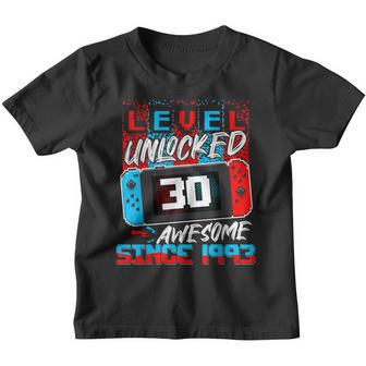 Level 30 Unlocked Awesome 1993 Video Game 30Th Birthday Boys Youth T-shirt - Thegiftio UK